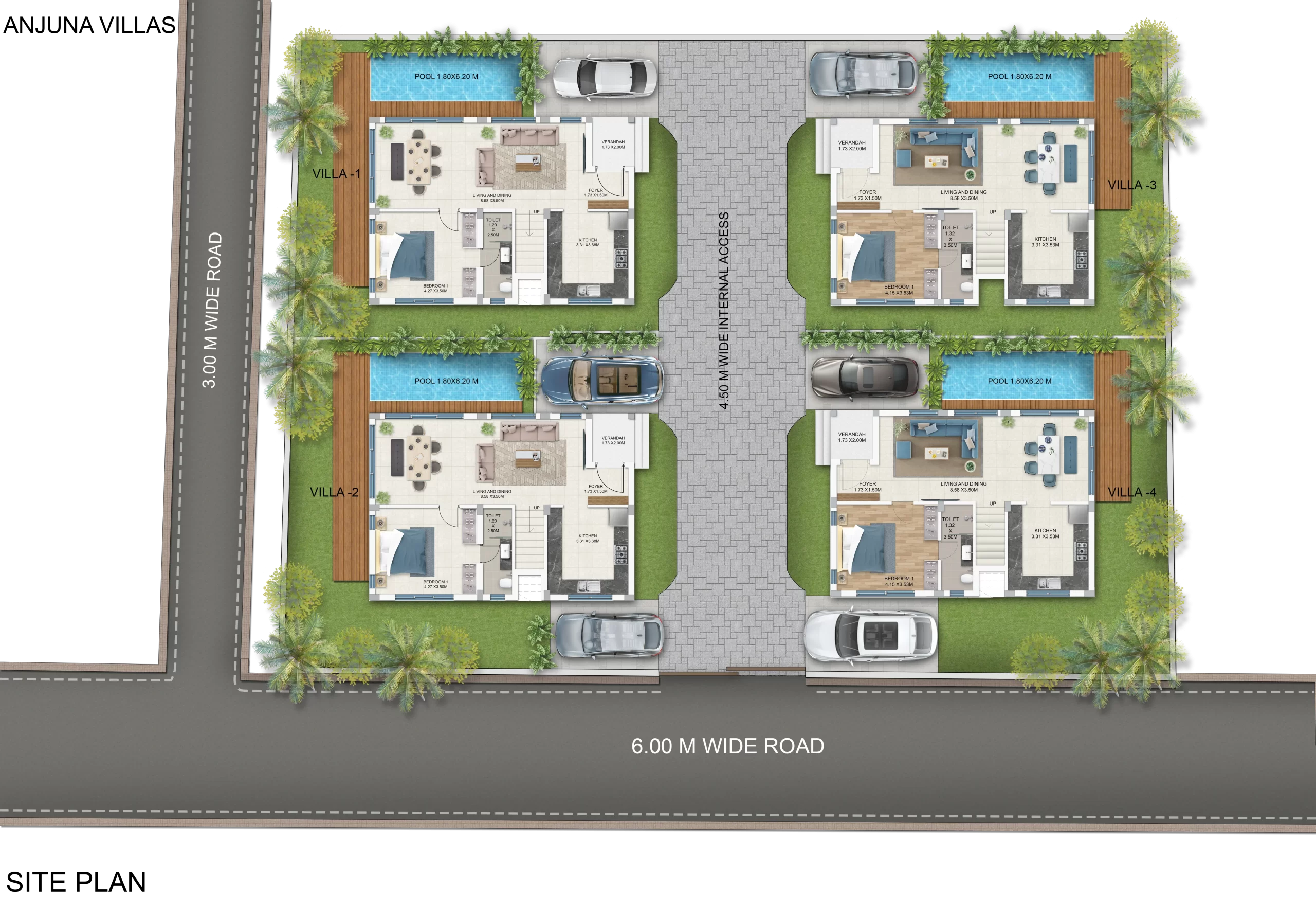 La Demure 4 VILLAS site plan 01